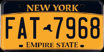 NY license plate FAT7968