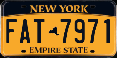 NY license plate FAT7971