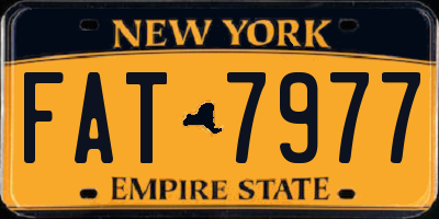 NY license plate FAT7977