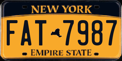 NY license plate FAT7987