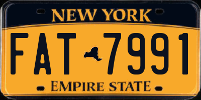 NY license plate FAT7991
