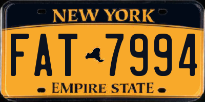 NY license plate FAT7994