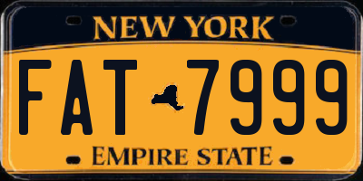NY license plate FAT7999