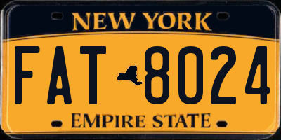 NY license plate FAT8024