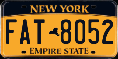 NY license plate FAT8052