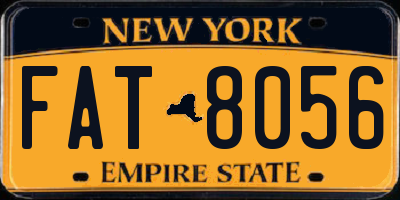 NY license plate FAT8056