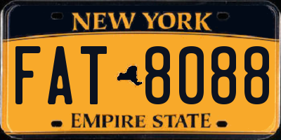 NY license plate FAT8088