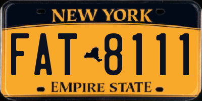 NY license plate FAT8111