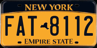 NY license plate FAT8112
