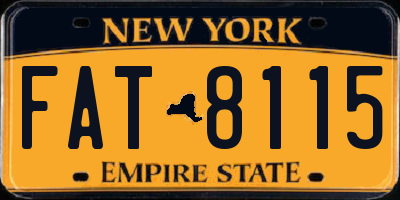 NY license plate FAT8115