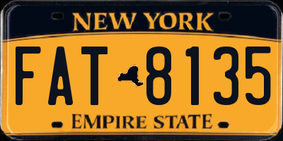 NY license plate FAT8135