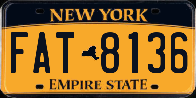 NY license plate FAT8136
