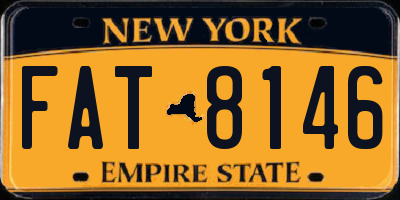 NY license plate FAT8146