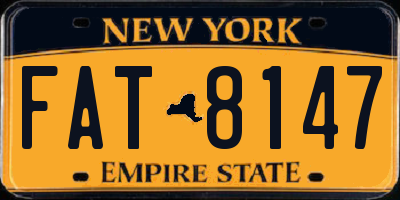 NY license plate FAT8147
