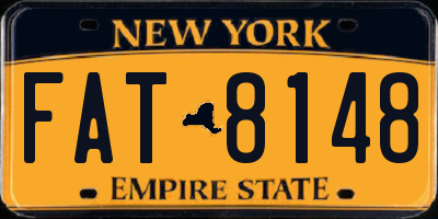 NY license plate FAT8148