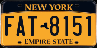 NY license plate FAT8151
