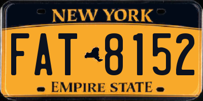 NY license plate FAT8152