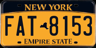 NY license plate FAT8153