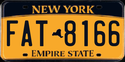 NY license plate FAT8166
