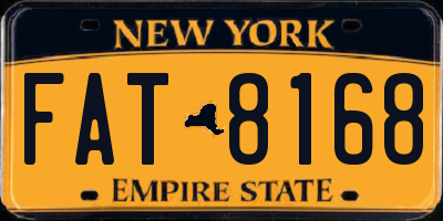 NY license plate FAT8168