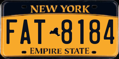 NY license plate FAT8184