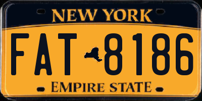 NY license plate FAT8186