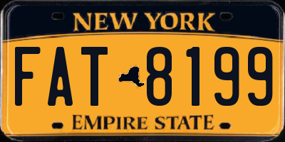 NY license plate FAT8199