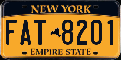 NY license plate FAT8201