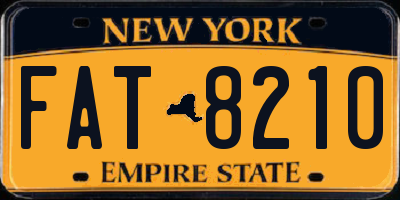 NY license plate FAT8210