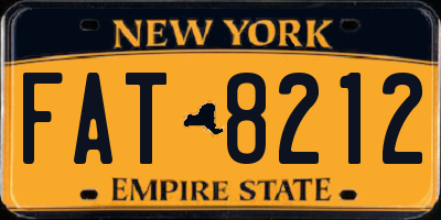 NY license plate FAT8212