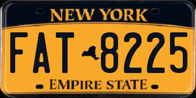 NY license plate FAT8225