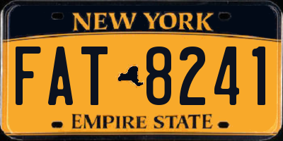 NY license plate FAT8241