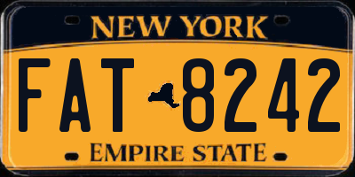 NY license plate FAT8242