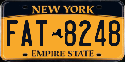 NY license plate FAT8248