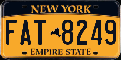 NY license plate FAT8249