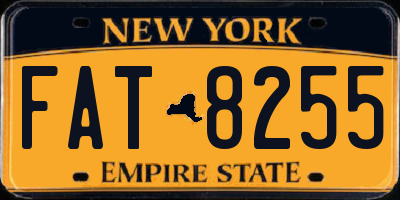 NY license plate FAT8255