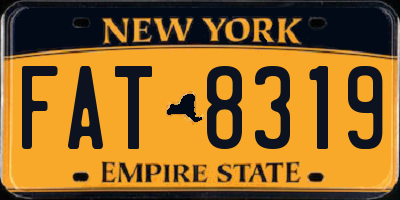 NY license plate FAT8319