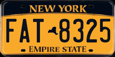 NY license plate FAT8325