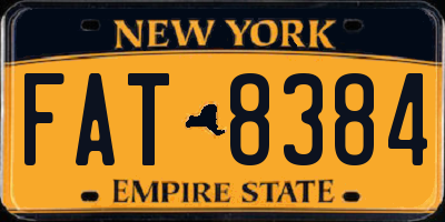 NY license plate FAT8384