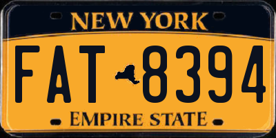 NY license plate FAT8394