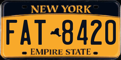 NY license plate FAT8420