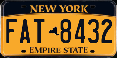 NY license plate FAT8432