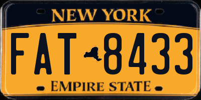NY license plate FAT8433