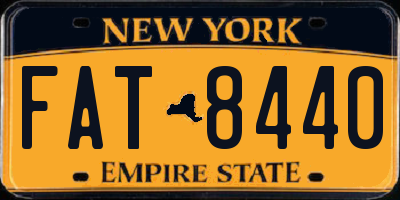NY license plate FAT8440