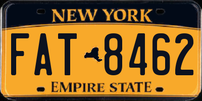NY license plate FAT8462