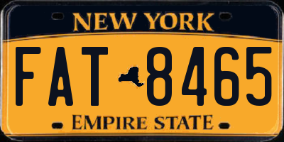 NY license plate FAT8465