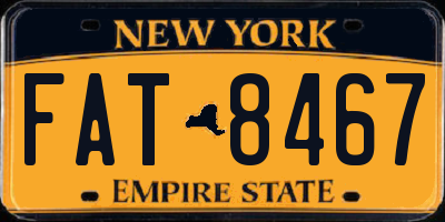 NY license plate FAT8467