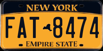 NY license plate FAT8474