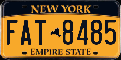 NY license plate FAT8485