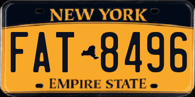 NY license plate FAT8496